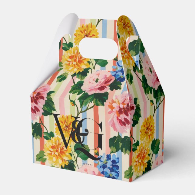 Ballotins Personalized Floral Stripe Wedding (Verso)