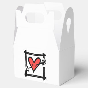 Ballotins Personnalisé Black & Red Love Heart Wedding Favor