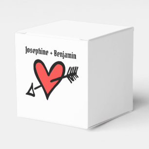 Ballotins Personnalisé Black & Red Love Heart Wedding Favor