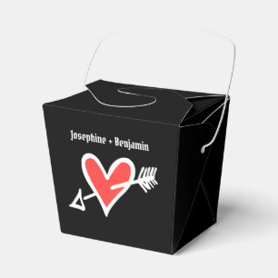 Ballotins Personnalisé Black & Red Love Heart Wedding Favor