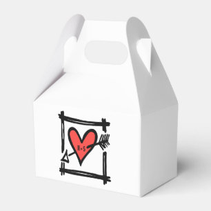 Ballotins Personnalisé Black & Red Love Heart Wedding Favor