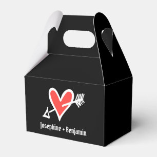 Ballotins Personnalisé Black & Red Love Heart Wedding Favor