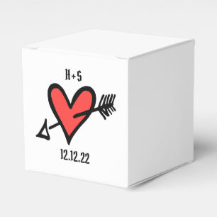 Ballotins Personnalisé Black & Red Love Heart Wedding Favor