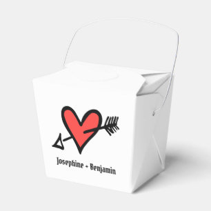 Ballotins Personnalisé Black & Red Love Heart Wedding Favor