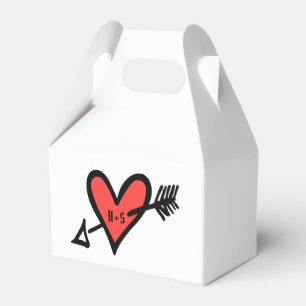 Ballotins Personnalisé Black & Red Love Heart Wedding Favor