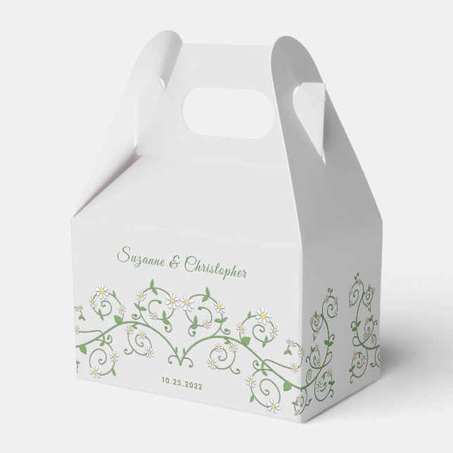 Ballotins Personnalisé Blanc Floral Vine Coeur gris Gris (Verso)