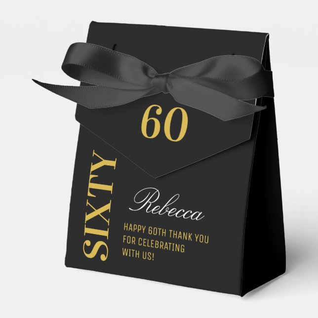 Ballotins Personnalisé Chic Élégant Soixante Anniversaire No (Verso)