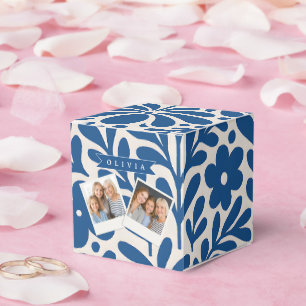 Ballotins Personnalisé Floral Folklorique Bleu Nordique Sur