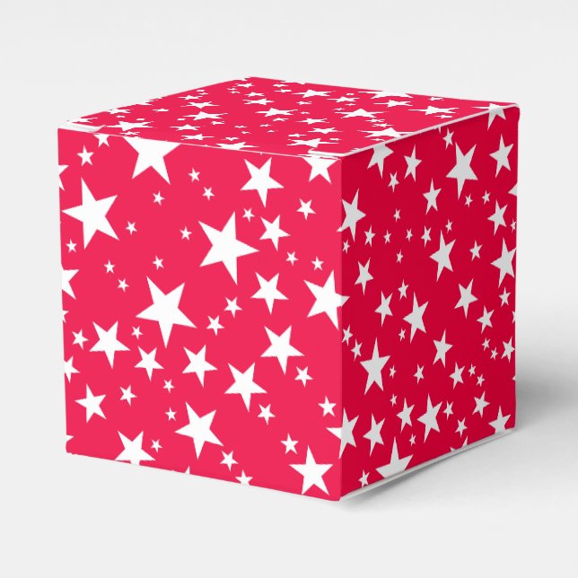 Ballotins Personnalisé Noël Rouge Étoiles Blanches Élégant (Verso)