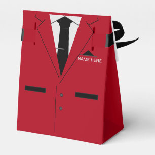 Ballotins Personnalisé Votre Nom Texte Rouge Costume Cravate