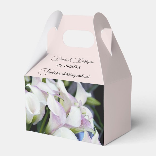 Ballotins Personnaliser Calla Lily Folithe Pétal rose Mariag (Verso)