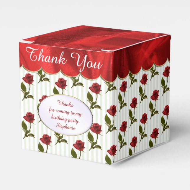 Ballotins Personnaliser : Merci - Motif Roses rouges (Verso)