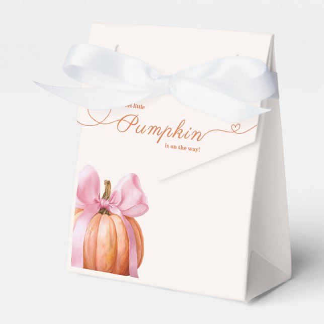 Ballotins Petit Baby shower Citrouille - Chute de Bow Rose (Verso)