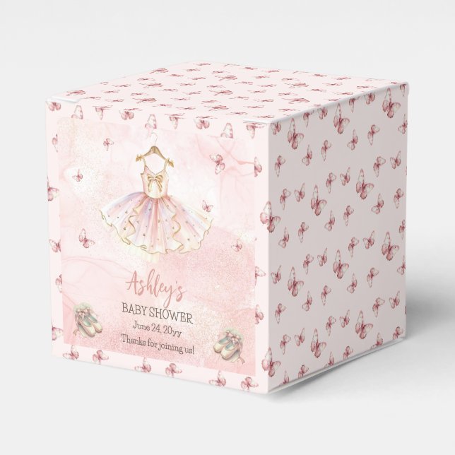 Ballotins Petit Baby shower fille Ballerina Tutu rose mignon (Verso)