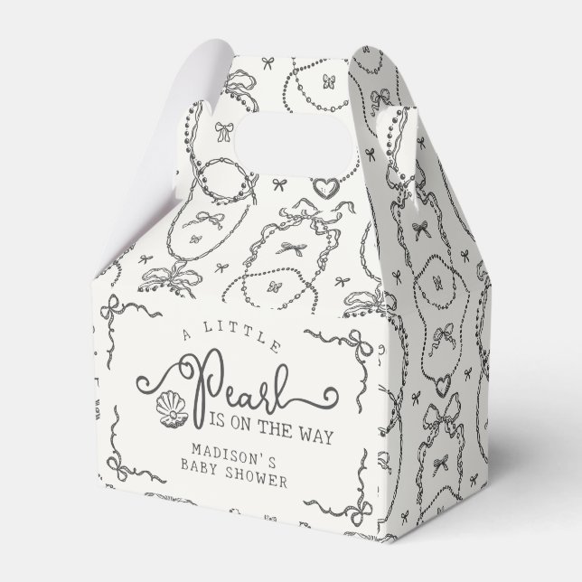 Ballotins Petit Baby shower noir de coquette petit perle (Verso)