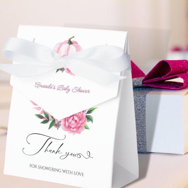 Ballotins Petit Baby shower Rustique rose-rose-blanc Citroui (Créateur téléchargé)