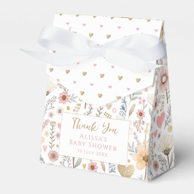Ballotins Petit Ballotin de Baby shower Floral Fleur sauvage (Verso)