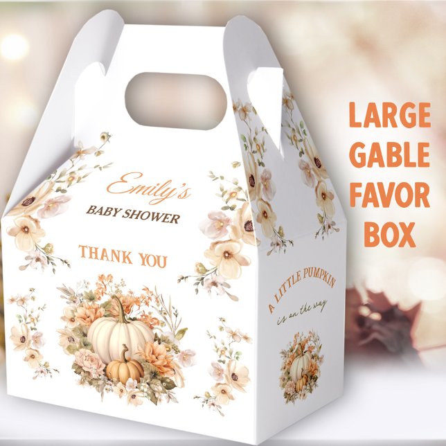 Ballotins Petit Citrouille Baby shower Automne Grand Gable (Pumpkin Large Gable Favor Boxes - You can choose from 3 sizes of these gable favor boxes)