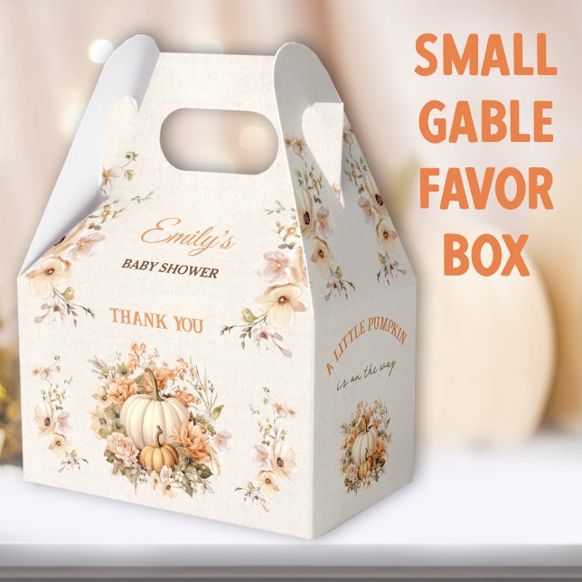 Ballotins Petit Citrouille Sur Le Chemin Baby shower Petit G (Little Pumpkin Small Gable Favor Boxes - You can choose from 3 sizes of these gable favor boxes)