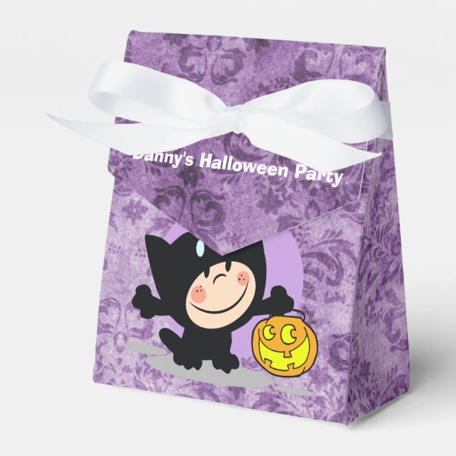 Ballotins Petit garçon en costume avec Citrouille pourpre Da (Verso)