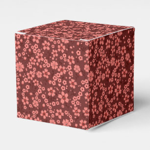 Ballotins Petit motif floral rouge magenta crème mignon