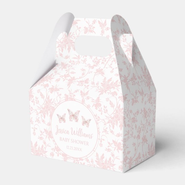 Ballotins Petit papillon rose baby shower bonbon ballotin (Verso)
