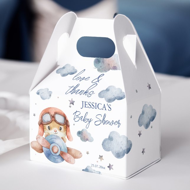Ballotins Petit petit baby shower d'avion pilote (Little tiny pilot airplane baby shower favor box baby shower favors elegant favor box)
