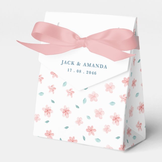 Ballotins Petit Rose Floral Chic Mariage Favor Box (Verso)