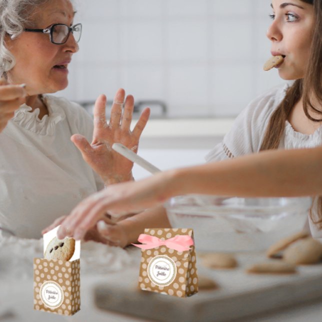 Ballotins Petite boîte de pâtisserie avec kraft et ruban (Créateur téléchargé)