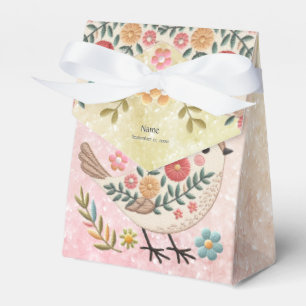 Ballotins Petites fleurs Feuilles d'oiseaux Ballotin rose
