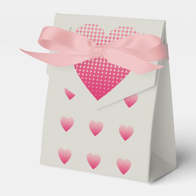 Ballotins Petits coeurs roses gris clair motif (Verso)