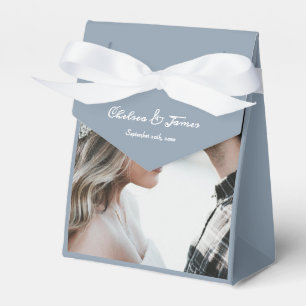 Ballotins Photo Dusty Blue Elegant Mariage de calligraphie