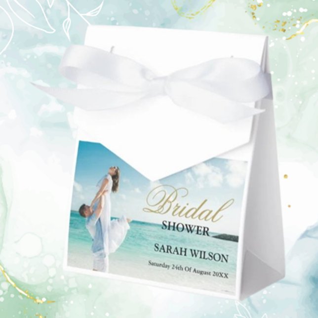 Ballotins Photo personnalisée Mariage de plage moderne (Create lasting memories with custom photo modern beach wedding favor boxes—personalized keepsakes )