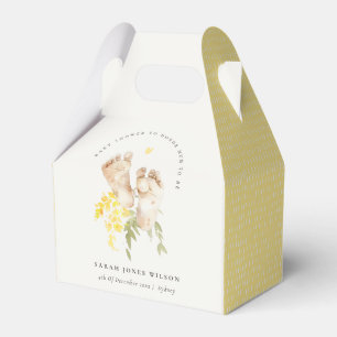 Ballotins Pieds bébé Jaune Floral Sexe Baby shower neutre
