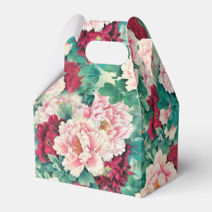 Ballotins Pies roses rouges et Motif Feuille vert