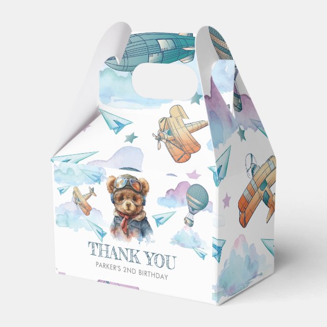 Ballotins Pilote Teddy Bear Anniversaire ou Merci Baby showe (Verso)