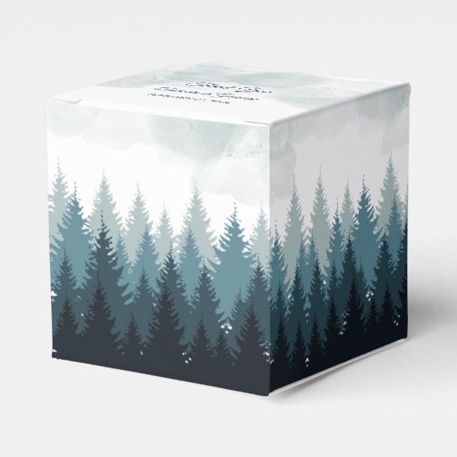 Ballotins Pine Arbre Aquarelle Forêt Mariage rustique (Verso)