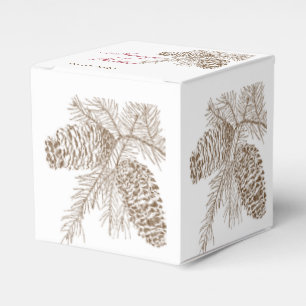 Ballotins Pine Cône Nature Mariage Favor Box
