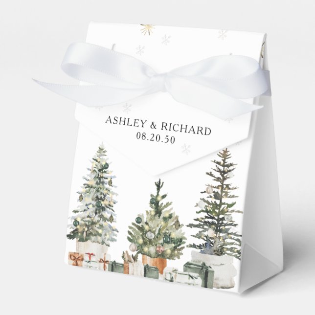 Ballotins Pine Tree Noël Mariage Faveur Box (Verso)