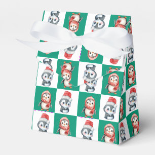 Ballotins Pingin Père Noël aquarelle Joyeux motif de Noël