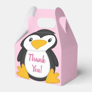 Ballotins Pingouin Baby shower fille rose