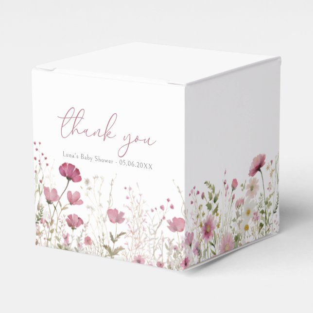 Ballotins Pink Baby In Bloom Floral Wildflower Baby Shower (Verso)