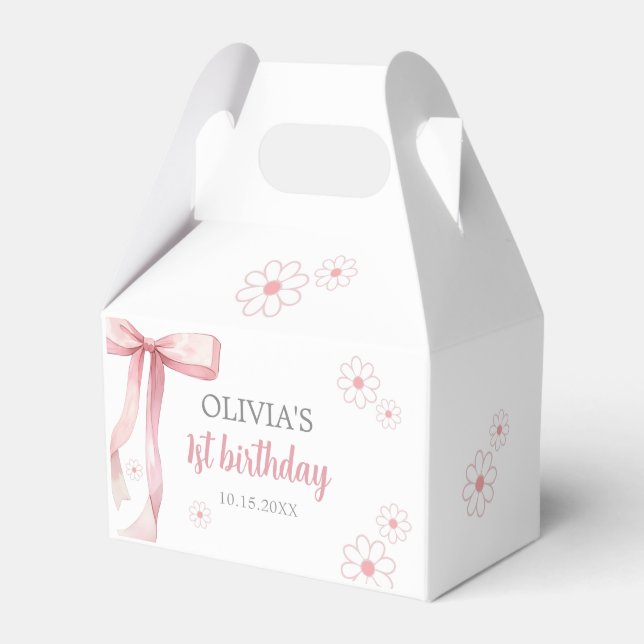 Ballotins Pink Bow 1er anniversaire fille (Verso)