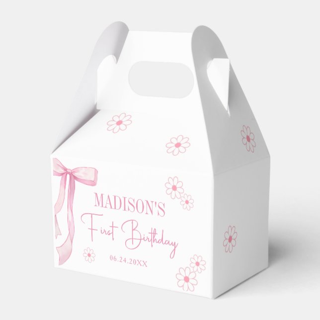 Ballotins Pink Bow Elegant 1er Anniversaire (Verso)