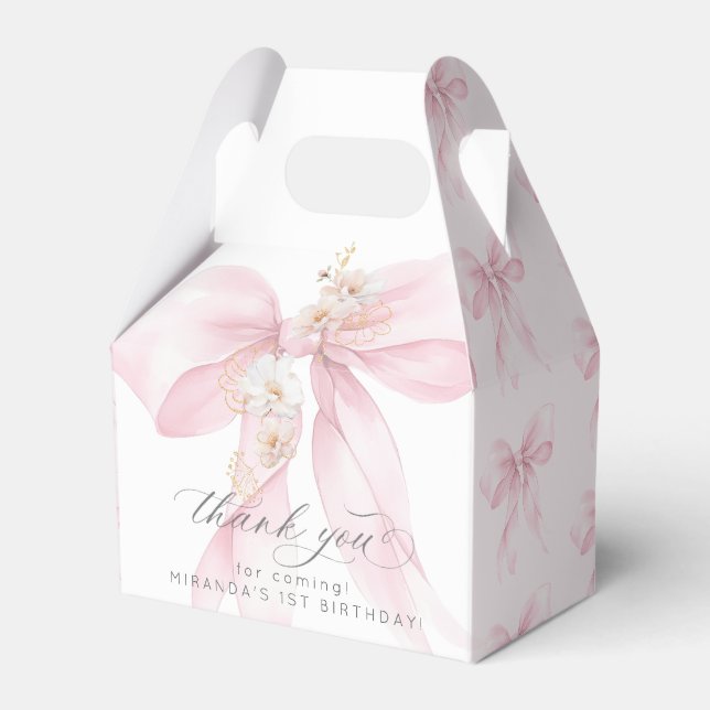 Ballotins Pink Bow Onederme 1er anniversaire Merci (Verso)