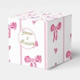 Ballotins Pink Bow Vertical Stripe -preppy coquette annivers