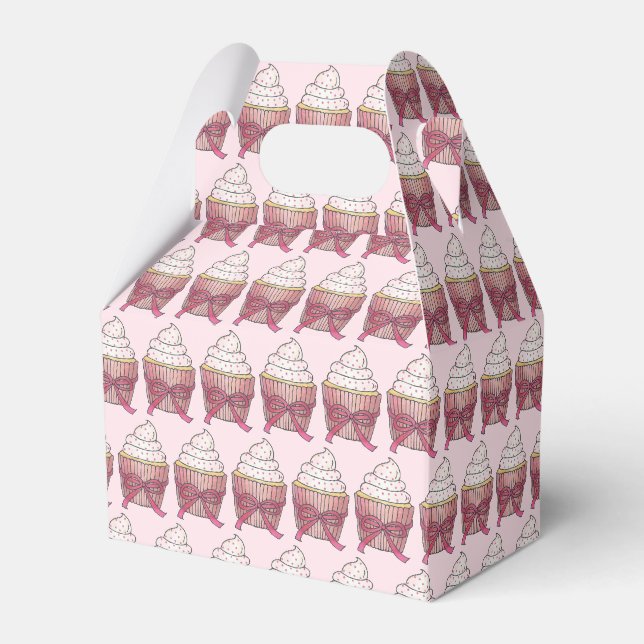 Ballotins Pink Cupcake Bow arrose Fête des mariées Mariage (Verso)