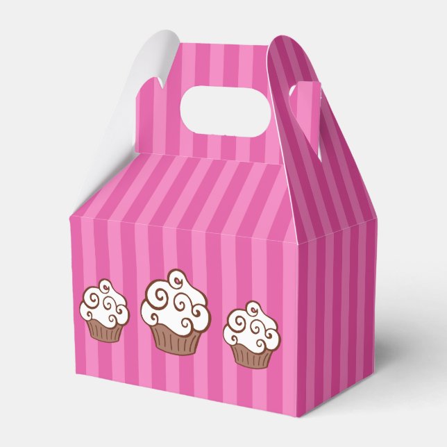 Ballotins Pink Cupcake Party Favoriser boîte cadeau (Verso)
