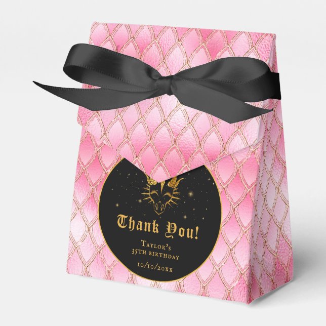 Ballotins Pink Dragon Scales Or Anniversaire Merci (Verso)