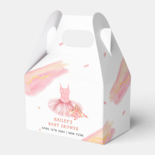 Ballotins Pink Elegant Aquarelle Ballerina Girl Baby shower
